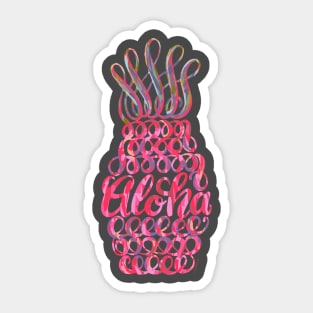Cute Pink Pineapple Hawaii Aloha Unique Design Sticker